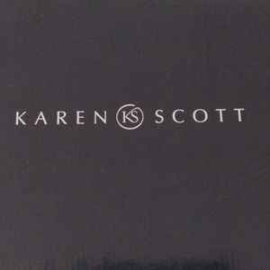 Karen Scott suede boots 8.5W, black with gold detail